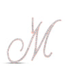 10k Rose Gold Womens Round Diamond M Initial Letter Pendant 7/8 Cttw