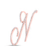 10k Rose Gold Womens Round Diamond N Initial Letter Pendant 5/8 Cttw