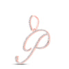 10k Rose Gold Womens Round Diamond P Initial Letter Pendant 1/2 Cttw