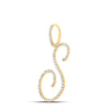 10k Yellow Gold Womens Round Diamond S Initial Letter Pendant 3/8 Cttw