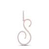 10k Rose Gold Womens Round Diamond S Initial Letter Pendant 3/8 Cttw