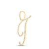 10k Yellow Gold Womens Round Diamond T Initial Letter Pendant 3/8 Cttw