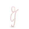 10k Rose Gold Womens Round Diamond T Initial Letter Pendant 3/8 Cttw