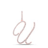 10k Rose Gold Womens Round Diamond U Initial Letter Pendant 1/2 Cttw
