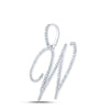 10k White Gold Womens Round Diamond W Initial Letter Pendant 5/8 Cttw