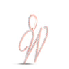 10k Rose Gold Womens Round Diamond W Initial Letter Pendant 5/8 Cttw