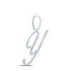 10k White Gold Womens Round Diamond Y Initial Letter Pendant 1/2 Cttw