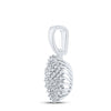10k White Gold Womens Round Diamond Cluster Pendant 1/5 Cttw
