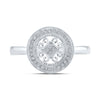 10k White Gold Womens Round Diamond Circle Ring 1/10 Cttw