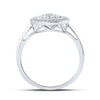 10k White Gold Womens Round Diamond Circle Ring 1/10 Cttw