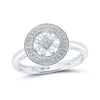10k White Gold Womens Round Diamond Circle Ring 1/10 Cttw