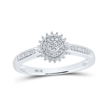 10k White Gold Womens Round Diamond Cluster Ring 1/6 Cttw