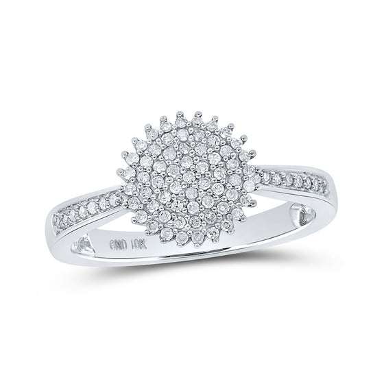 10k White Gold Womens Round Diamond Circle Ring 1/4 Cttw