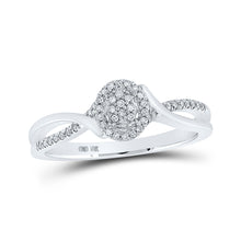  10k White Gold Womens Round Diamond Cluster Ring 1/8 Cttw