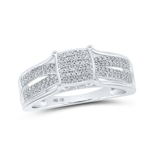  10k White Gold Womens Round Diamond Square Ring 1/4 Cttw