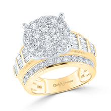  10k Yellow Gold Round Diamond Cluster Bridal Wedding Engagement Ring 3 Cttw