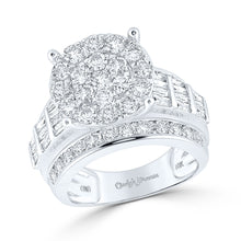  10k White Gold Round Diamond Cluster Bridal Wedding Engagement Ring 3 Cttw