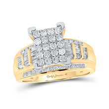  10k Yellow Gold Round Diamond Cluster Bridal Wedding Engagement Ring 1 Cttw