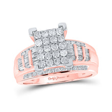  10k Rose Gold Round Diamond Square Bridal Wedding Engagement Ring 1 Cttw