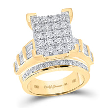  10k Yellow Gold Round Diamond Cluster Bridal Wedding Engagement Ring 3 Cttw