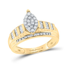  10k Yellow Gold Round Diamond Oval Bridal Wedding Engagement Ring 1/2 Cttw
