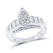  10k White Gold Round Diamond Oval Bridal Wedding Engagement Ring 1/2 Cttw