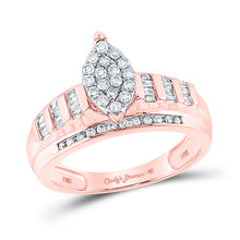  10k Rose Gold Round Diamond Oval Bridal Wedding Engagement Ring 1/2 Cttw