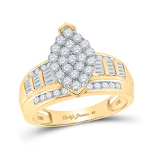  10k Yellow Gold Round Diamond Oval Bridal Wedding Engagement Ring 1 Cttw