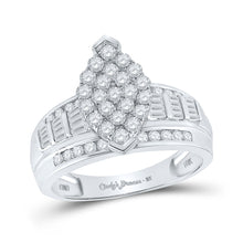  10k White Gold Round Diamond Oval Bridal Wedding Engagement Ring 1 Cttw