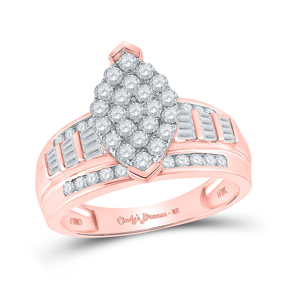 10k Rose Gold Round Diamond Oval Bridal Wedding Engagement Ring 1 Cttw