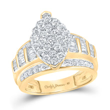  10k Yellow Gold Round Diamond Oval Bridal Wedding Engagement Ring 2 Cttw