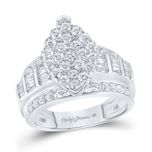  10k White Gold Round Diamond Oval Bridal Wedding Engagement Ring 2 Cttw