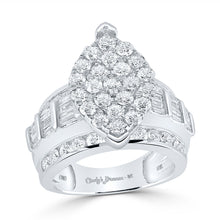  10k White Gold Round Diamond Cluster Bridal Wedding Engagement Ring 3 Cttw