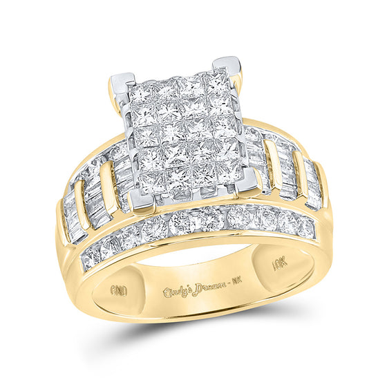 10k Yellow Gold Princess Diamond Bridal Wedding Engagement Ring 2 Cttw