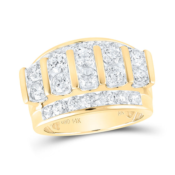 14k Yellow Gold Mens Round Diamond Band Ring 4 Cttw