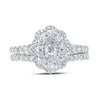 10k Yellow Gold Round Diamond Bridal Wedding Ring Band Set 1 Cttw