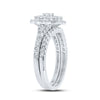 10k White Gold Round Diamond Bridal Wedding Ring Band Set 1 Cttw