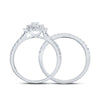 10k White Gold Round Diamond Bridal Wedding Ring Band Set 1 Cttw