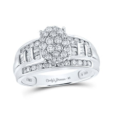  Sterling Silver Round Diamond Oval Bridal Wedding Engagement Ring 1 Cttw