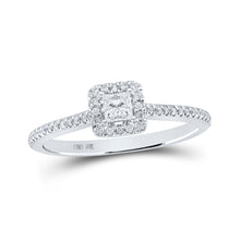  10k White Gold Princess Diamond Halo Bridal Wedding Engagement Ring 1/3 Cttw
