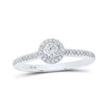  10k White Gold Round Diamond Halo Bridal Wedding Engagement Ring 1/3 Cttw
