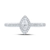 10k White Gold Marquise Diamond Halo Bridal Wedding Engagement Ring 1/3 Cttw