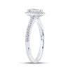 10k White Gold Marquise Diamond Halo Bridal Wedding Engagement Ring 1/3 Cttw