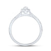 10k White Gold Marquise Diamond Halo Bridal Wedding Engagement Ring 1/3 Cttw