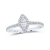 10k White Gold Marquise Diamond Halo Bridal Wedding Engagement Ring 1/3 Cttw