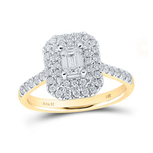  14k Yellow Gold Emerald Diamond Halo Bridal Wedding Engagement Ring 1 Cttw