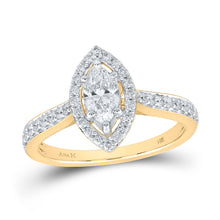  14k Yellow Gold Marquise Diamond Halo Bridal Wedding Engagement Ring 1 Cttw