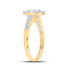 14k Yellow Gold Emerald Diamond Halo Bridal Wedding Engagement Ring 3/4 Cttw
