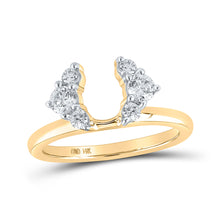  14k Yellow Gold Womens Round Diamond Wrap Enhancer Wedding Band 1/2 Cttw