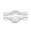 14k White Gold Womens Round Diamond Wrap Enhancer Wedding Band 1/4 Cttw